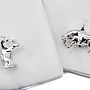 Bull And Bear Cufflinks In Sterling Silver, thumbnail 2 of 2