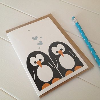 Mr And Mrs Penguin Wedding And Valentines Card, 6 of 7