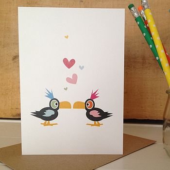 toucan wedding, anniversary and valentines card by half pint home ...