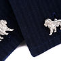 Sterling Silver Lion Cufflinks, thumbnail 1 of 6