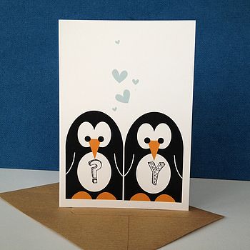 Mr And Mrs Penguin Wedding And Valentines Card, 4 of 7