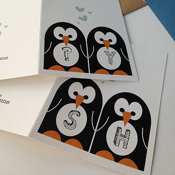 Mr And Mrs Penguin Wedding And Valentines Card, 7 of 7