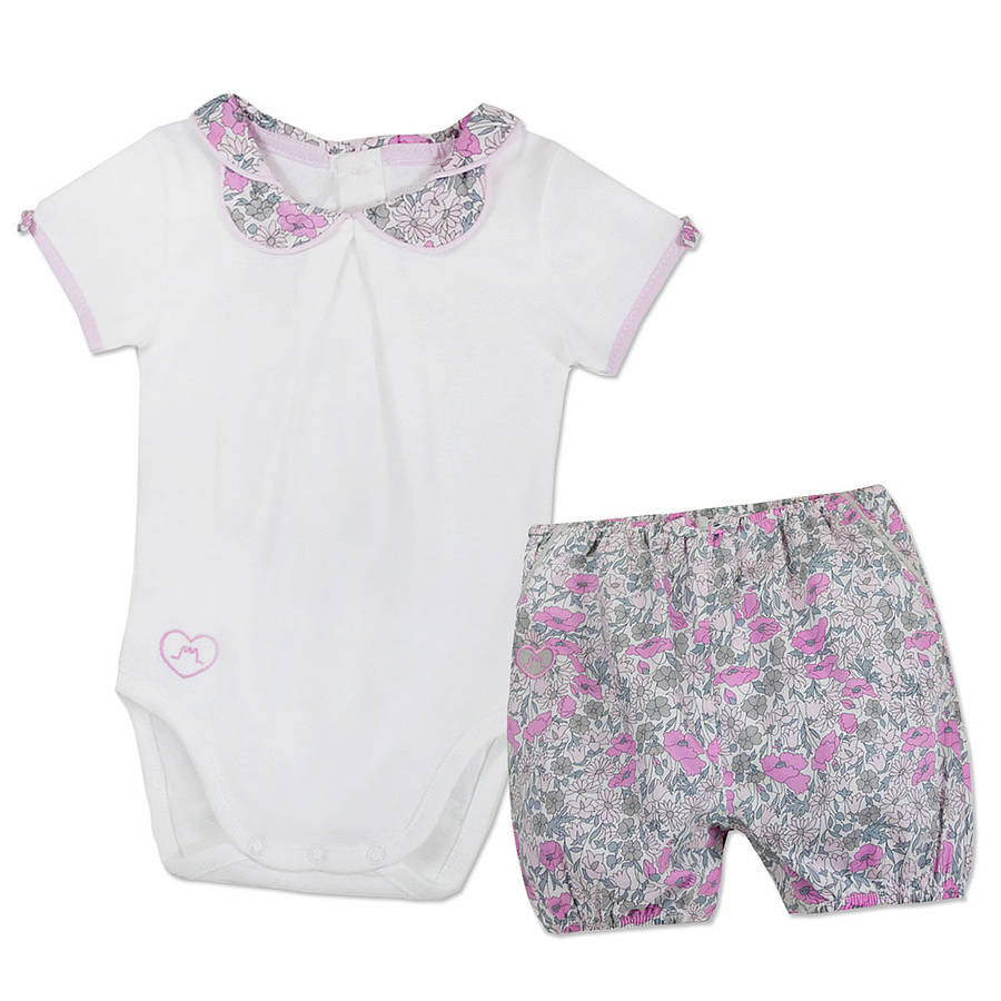 Baby Girl Liberty Body And Bloomers By Chateau de Sable ...