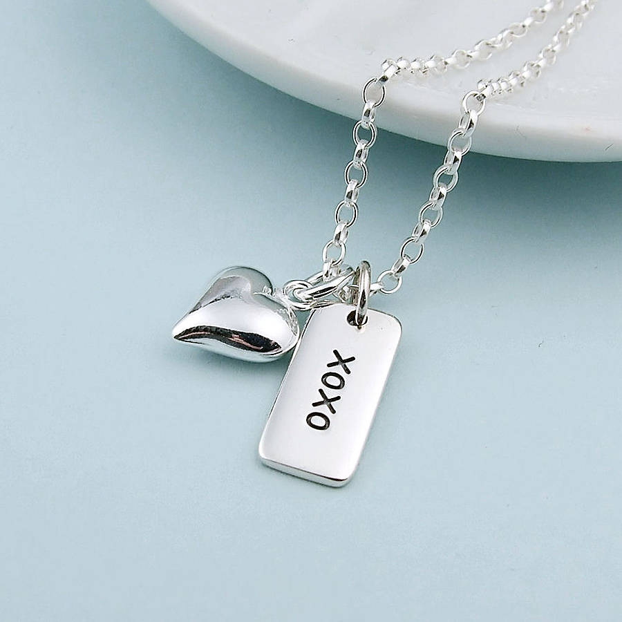 hugs and kisses sterling silver necklace by wished for ...