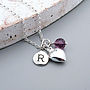 Sterling Silver Heart And Birthstone Necklace, thumbnail 3 of 4