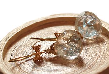Aquamarine Crystal Quartz Gold Earrings, 6 of 7