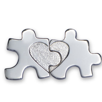 Personalised I Love You Jigsaw Silver Keepsake, 2 of 5