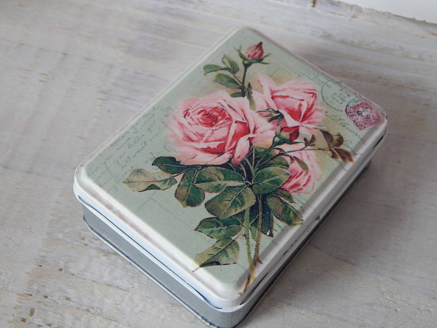 Trinket Tin With Rose Pattern By Florrie & Boo | notonthehighstreet.com