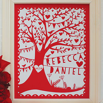 Personalised Kissing Tree Wedding Print, 2 of 2