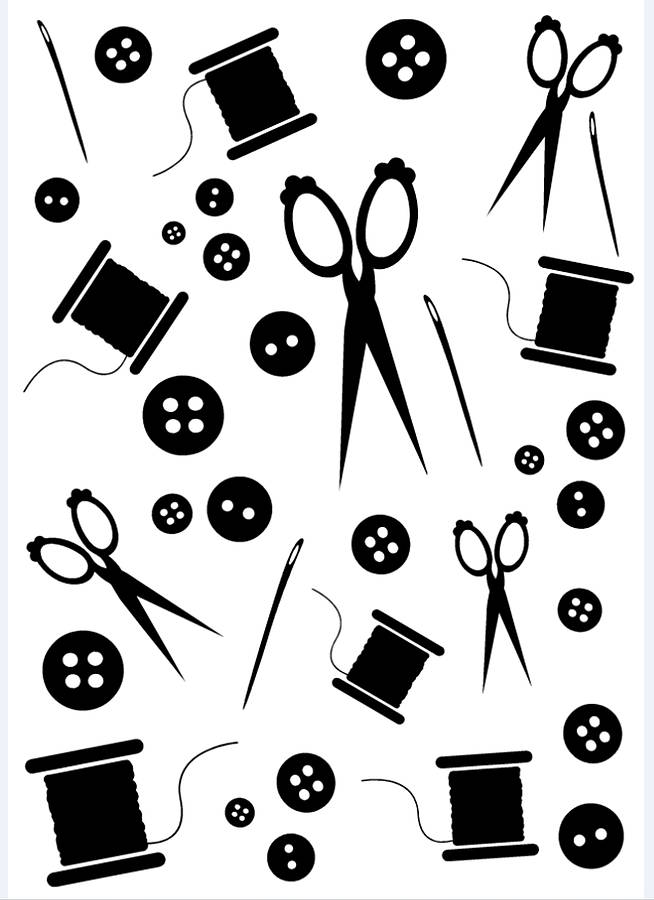 Mini Sewing Kit Wall Stickers By leonora hammond