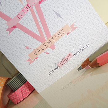 'V Is For Valentine' Greetings Card, 2 of 2
