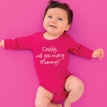Personalised 'Will You Marry…' Babygrow, 4 of 10
