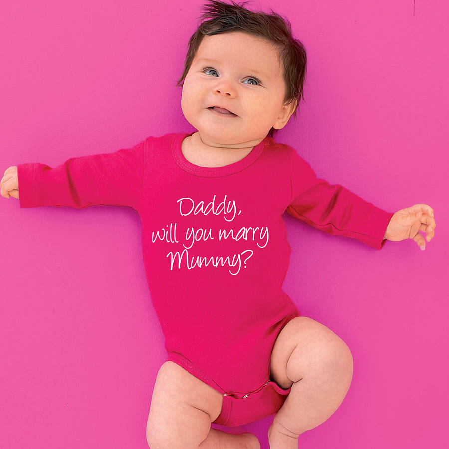 Personalised 'Will You Marry…' Babygrow By Simply Colors