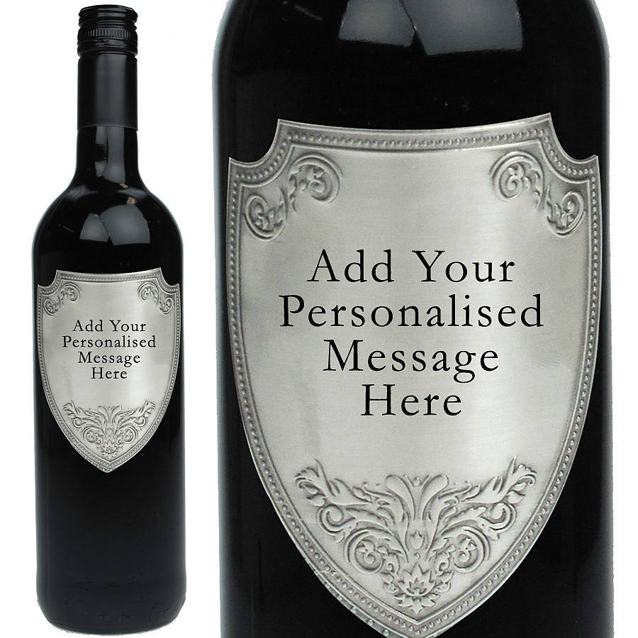 Personalised Shiraz With Pewter Wine Label By