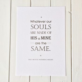 Wuthering Heights Quote Print, 3 of 3