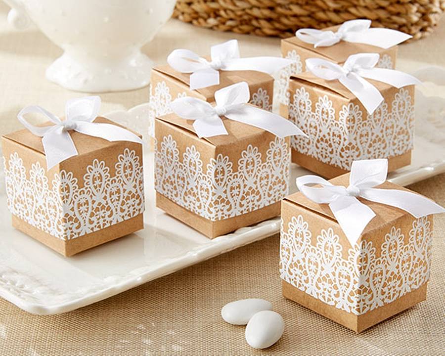 lace inspired favour boxes by hope and willow | notonthehighstreet.com