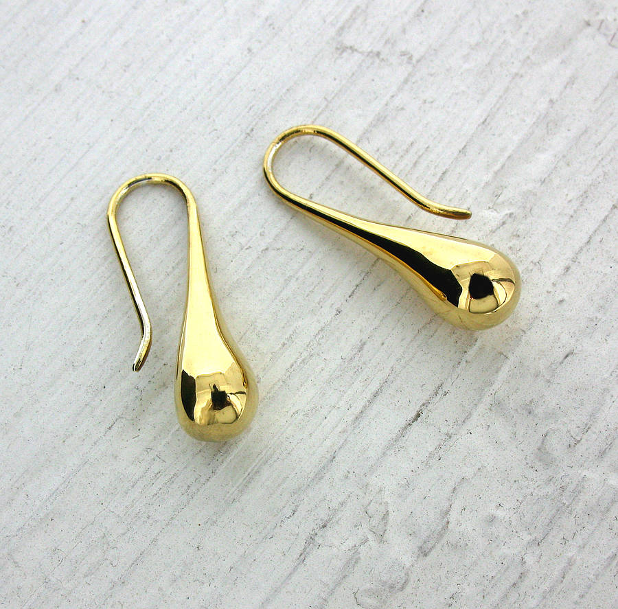 Gold Vermeil Raindrop Earrings, 1 of 7