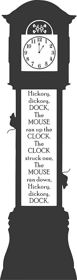 'hickory dickory dock' clock wall sticker by leonora hammond ...