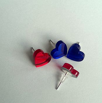 Acrylic Love Heart Stud Earrings, 6 of 6