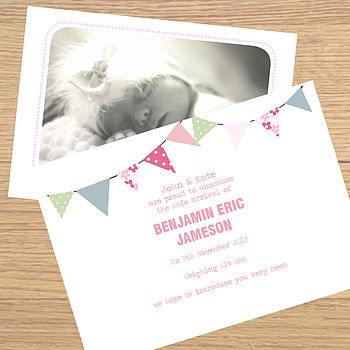 12 Personalised Birth Announcement Cards, 9 of 10
