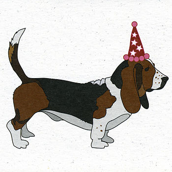 Illustrated Basset Hound Blank Card, 2 of 2