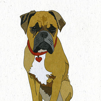 Illustrated Boxer Dog Blank Card, 2 of 4
