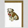 Illustrated Bulldog Boy Pup Blank Card, thumbnail 1 of 4