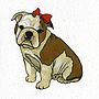 Illustrated Bulldog Girl Pup Blank Card, thumbnail 2 of 4