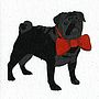 Illustrated Black Pug Blank Card, thumbnail 2 of 4