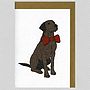Illustrated Chocolate Labrador Blank Card, thumbnail 1 of 4