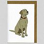 Illustrated Yellow Labrador Blank Card, thumbnail 1 of 4