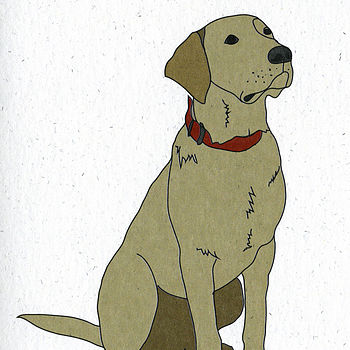 Illustrated Yellow Labrador Blank Card, 2 of 4