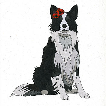 Illustrated Border Collie Blank Card, 2 of 4