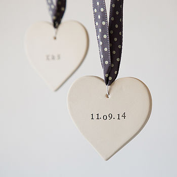 Personalised Ceramic Hand Stamped Heart, 2 of 4
