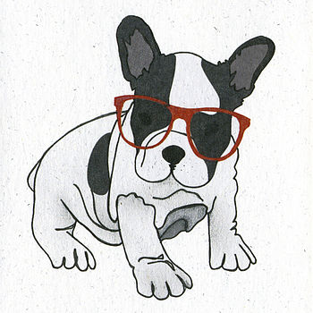 Illustrated French Bulldog Blank Card, 2 of 2