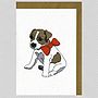 Illustrated Jack Russell Puppy Blank Card, thumbnail 1 of 4