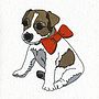 Illustrated Jack Russell Puppy Blank Card, thumbnail 2 of 4