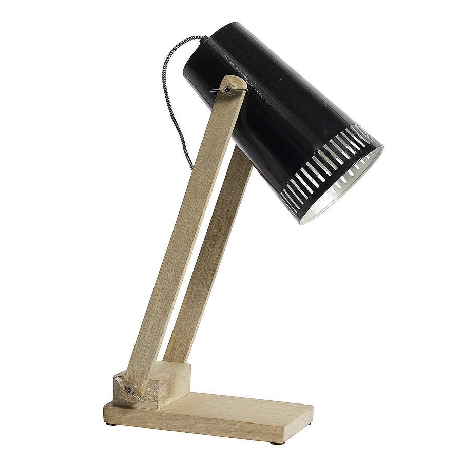 Wood Base Table Lamp By Out There Interiors