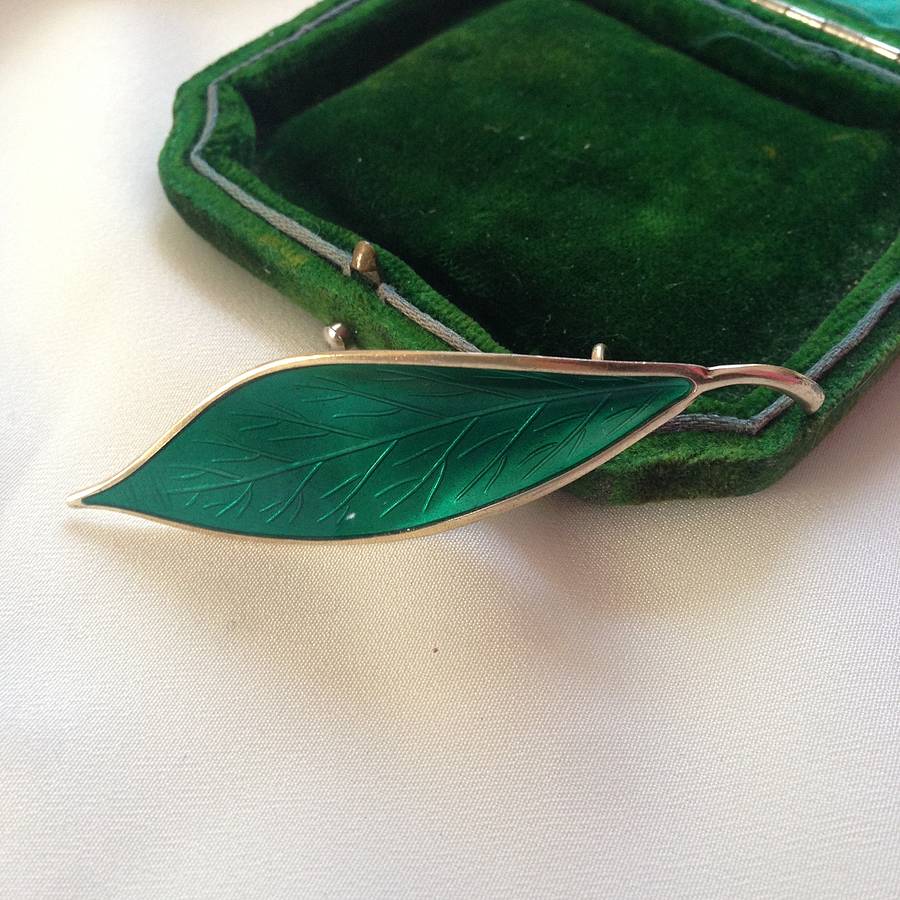 Vintage Sterling Silver Leaf Brooch By Iamia