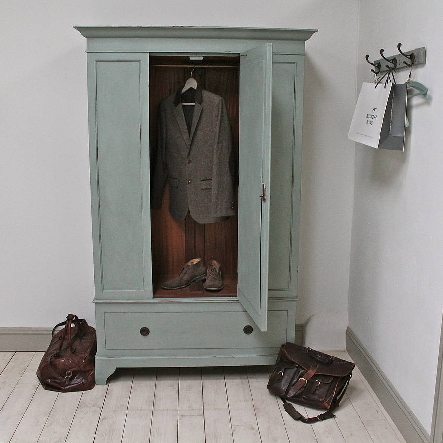 Large Painted Vintage Wardrobe By Distressed But Not