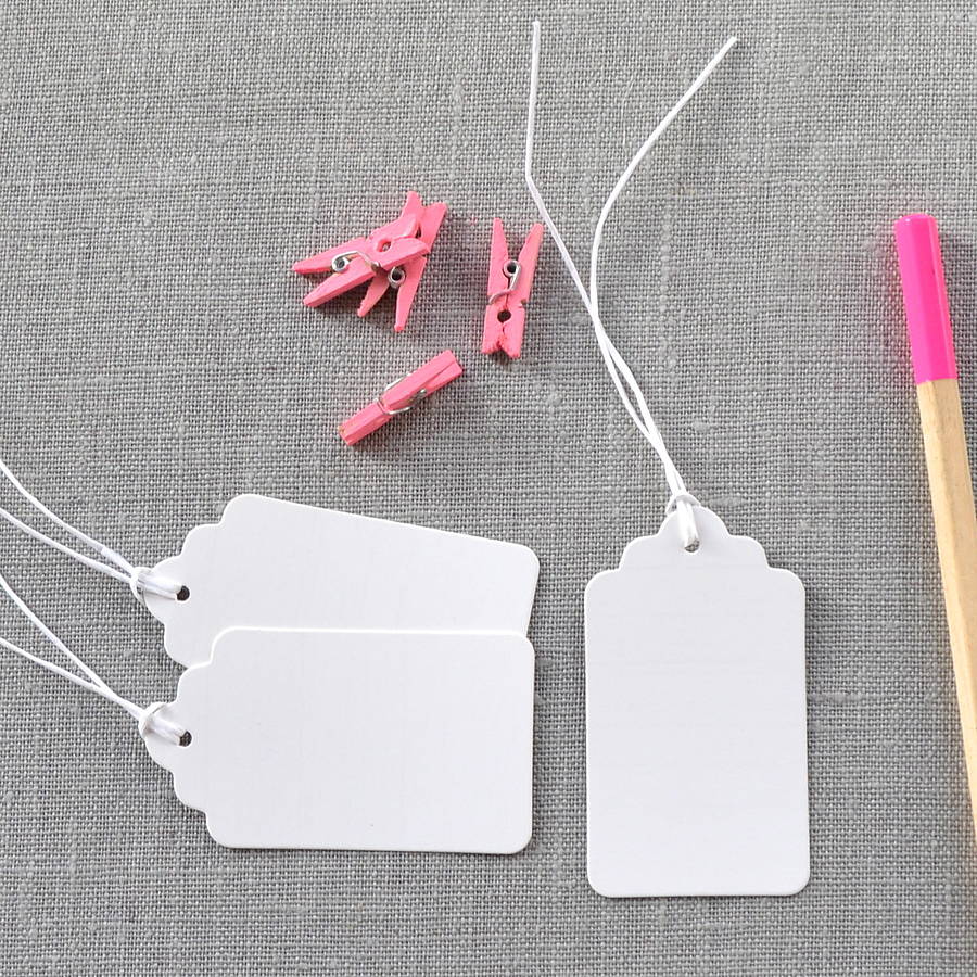 Pack Of 10 White Luggage Tags By Clouds and Currents