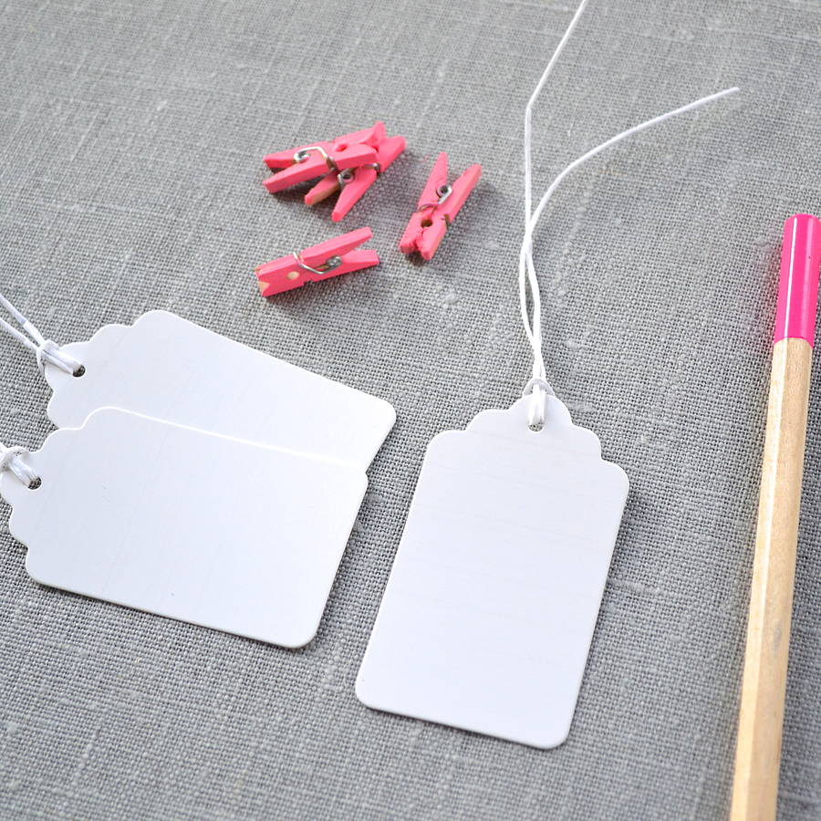 Pack Of 10 White Luggage Tags By Clouds and Currents