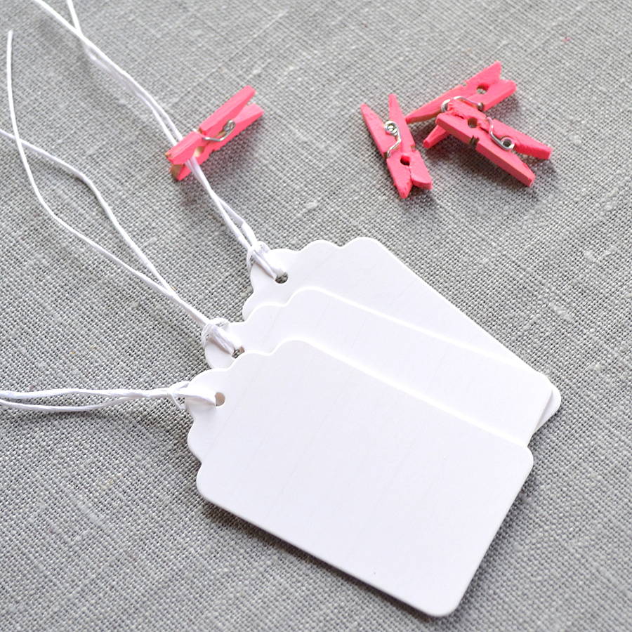 Pack Of 10 White Luggage Tags By Clouds and Currents