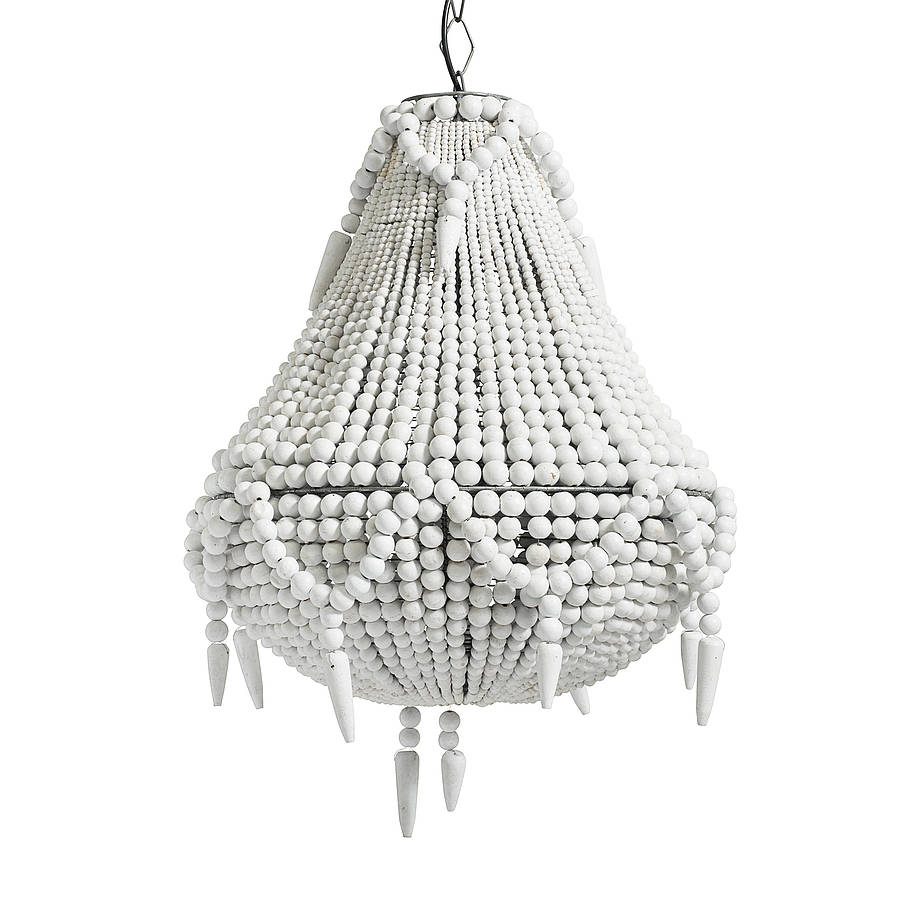Large White Beaded Chandelier By Out There Interiors