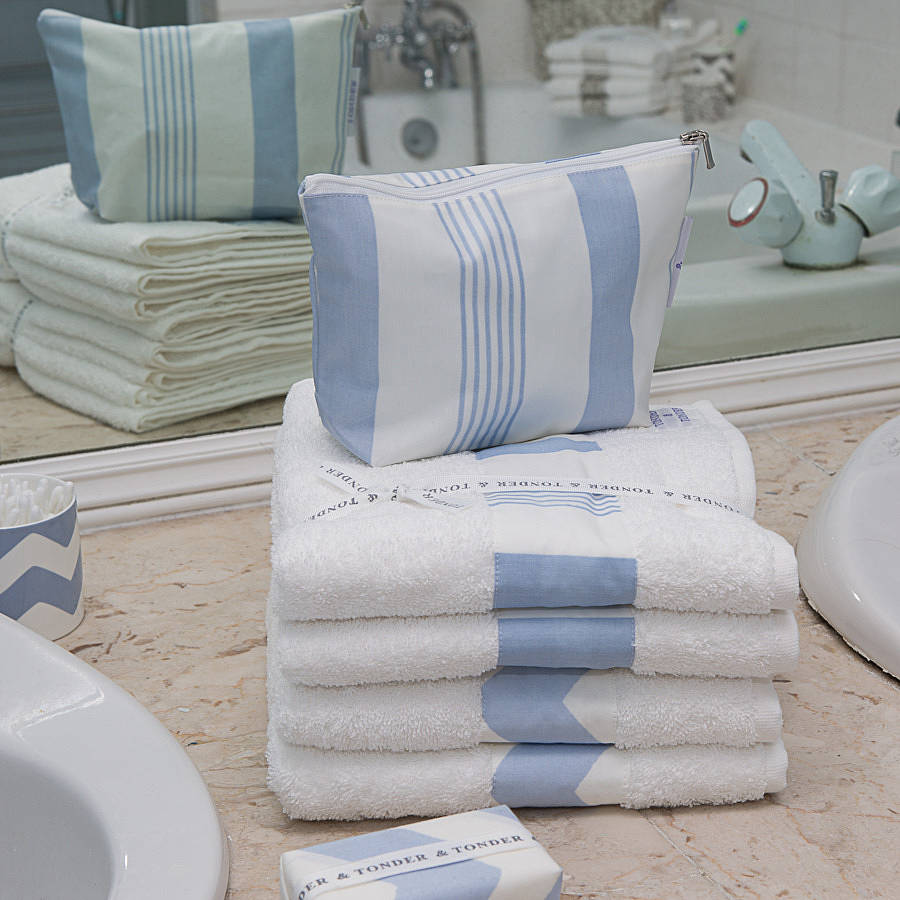 Egyptian Cotton Towels With Striped AppliquÃ© By Tonder & Tonder | notonthehighstreet.com