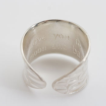 Personalised Wide Textured Silver Ring, 4 of 8