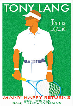 Personalised Men's Tennis, Vintage Style Sports Print, 2 of 2