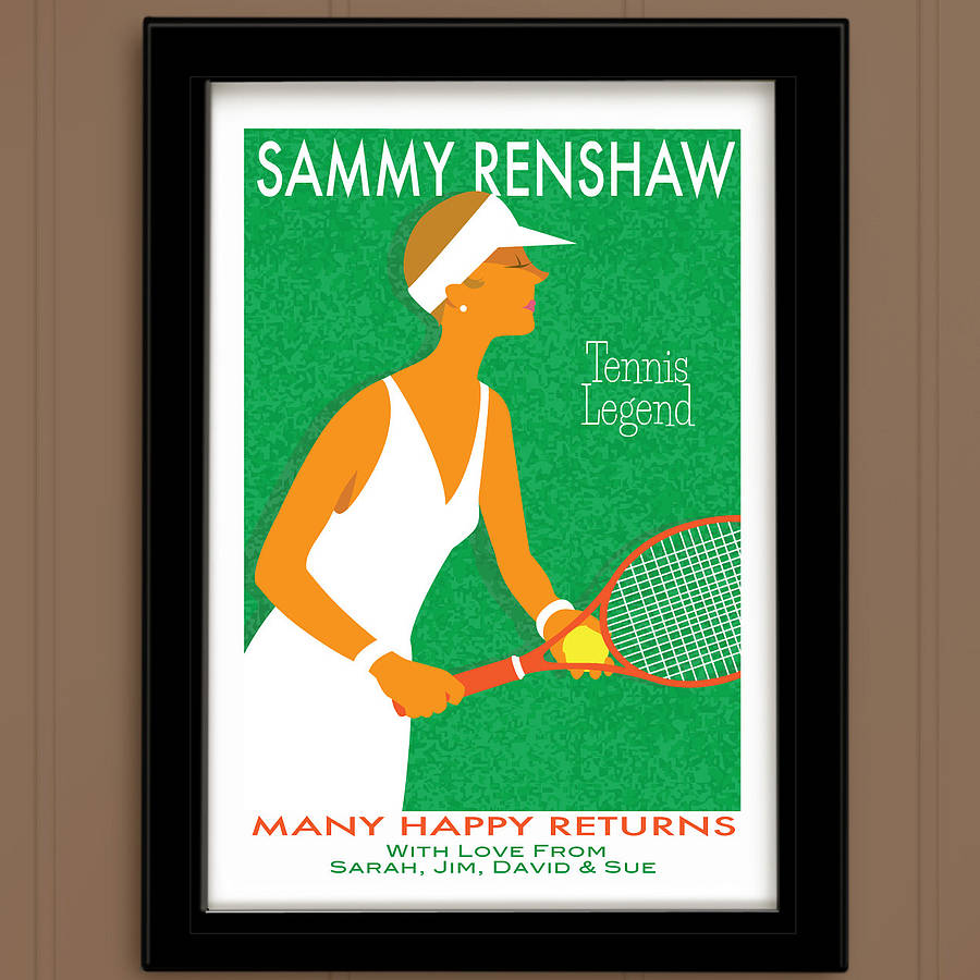 Personalised Sports Print: Ladies Vintage Style Tennis, 1 of 2