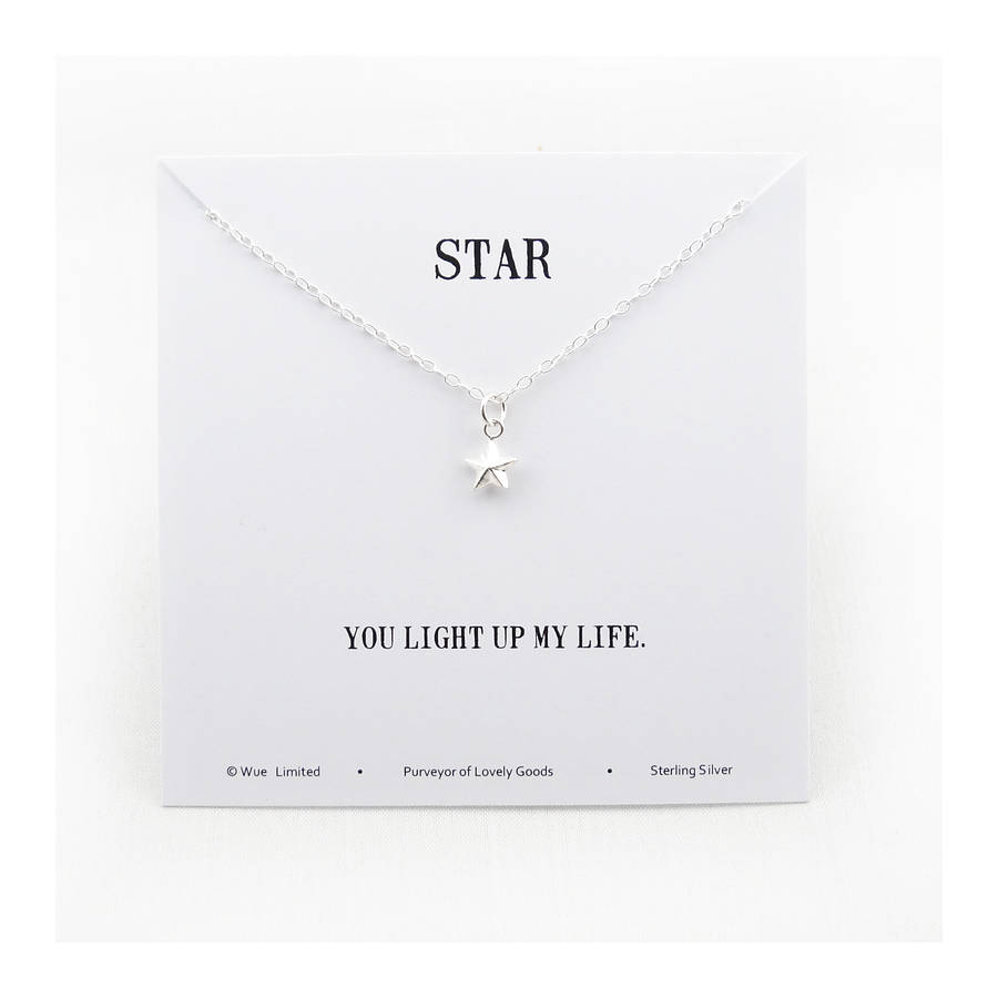 'light Up My Life' Silver Star Necklace By Wue | notonthehighstreet.com