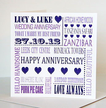Personalised Anniversary Card, 4 of 6
